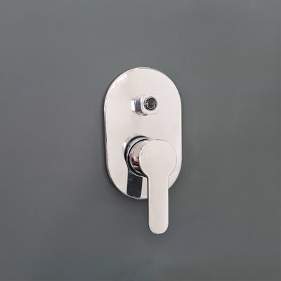 Mixer Valve Brass Internal Oval 2Way Chrome Finish Concealed Shower