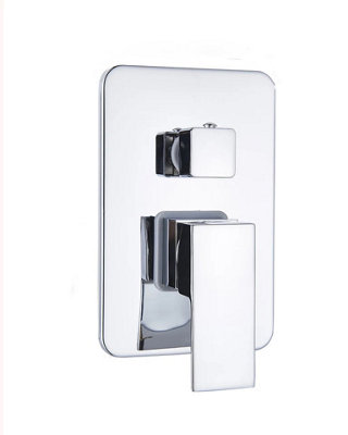 Mixer Valve Brass Internal Square 2 Way Chrome Concealed Thermostatic Shower