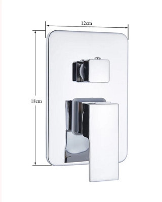 Mixer Valve Brass Internal Square 2 Way Chrome Concealed Thermostatic Shower