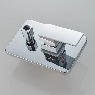 Mixer Valve Brass Internal Square 2 Way Chrome Concealed Thermostatic Shower - 5