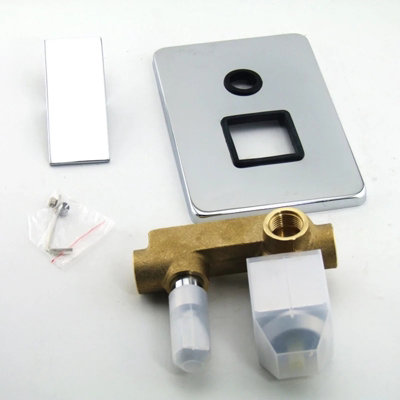 Mixer Valve Brass Internal Square 2 Way Chrome Concealed Thermostatic Shower - 8