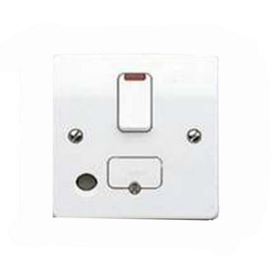 MK Electric Connection Unit White Double Pole With Flex Outlet And Neon K1070WHI