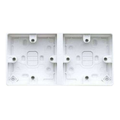 MK Electric Dual Surface Box White 2 x 1-Gang Switch / Socket 38mm Deep K2025WHI