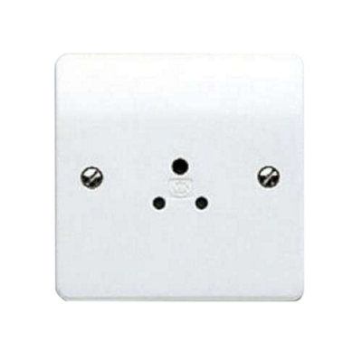 MK Electric Socket Outlet White 1 Gang 2amp Shuttered 86x86mm Round Pin K770WHI