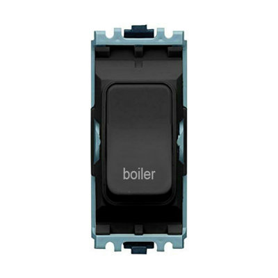 MK K4896BRBLK Grid Plus Grid Switch 20 amp Double Pole marked boiler (Black)