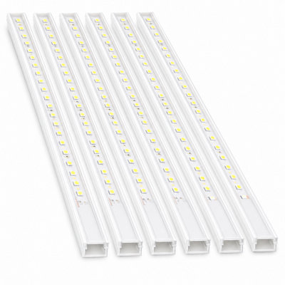 MKGT 5 x 1m White Aluminium Surface Mounted LED Profile with ...