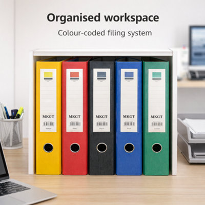 MKGT Blue A4 Lever Arch Files 75mm Spine Ring Binder Folder Office ...