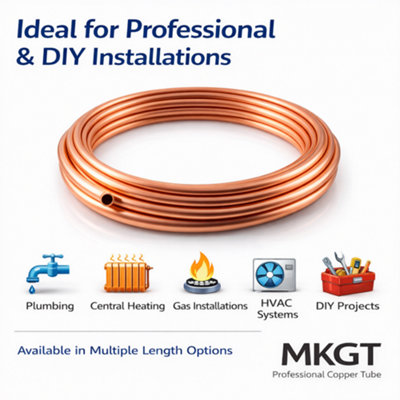 MKGT Flexible Microbore Copper Tube for Plumbing, Water & Gas ...