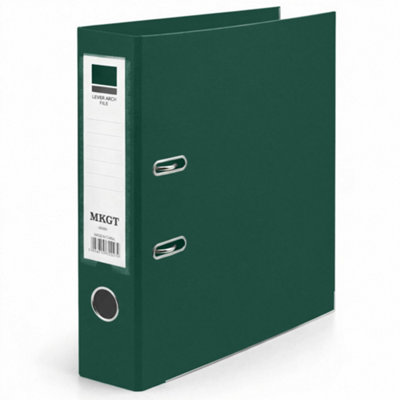 MKGT Green A4 Lever Arch Files 75mm Spine Ring Binder Folder Office ...