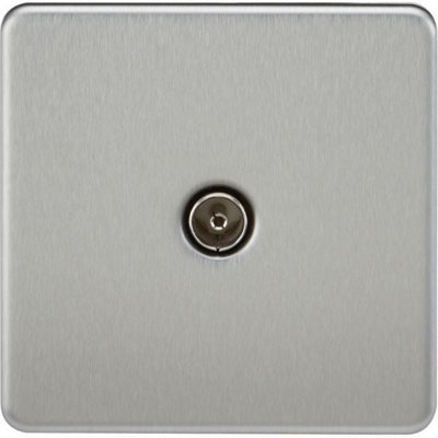 MLA Knightsbridge 1 Gang TV Outlet (Non-Isolated) Brushed Chrome - SF0100BC