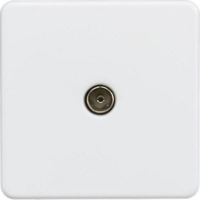 MLA Knightsbridge 1 Gang TV Outlet (Non-Isolated) Matt White - SF0100MW