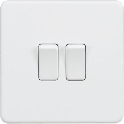 MLA Knightsbridge 10AX 2 Gang 2-Way Switch Matt White - SF3000MW