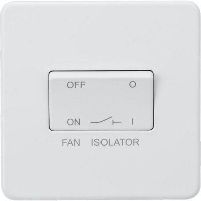 MLA Knightsbridge 10AX 3 Pole Fan Isolator Switch Matt White - SF1100MW
