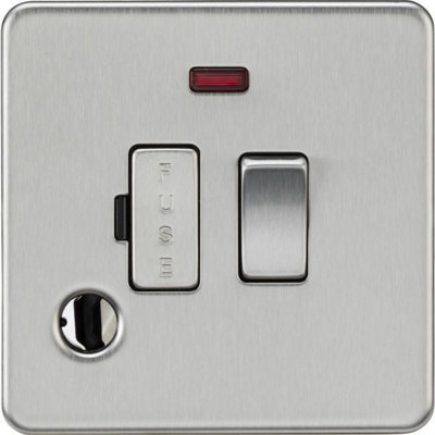 MLA Knightsbridge 13A Switched Fused Spur Neon And Flex Outlet Brushed Chrome