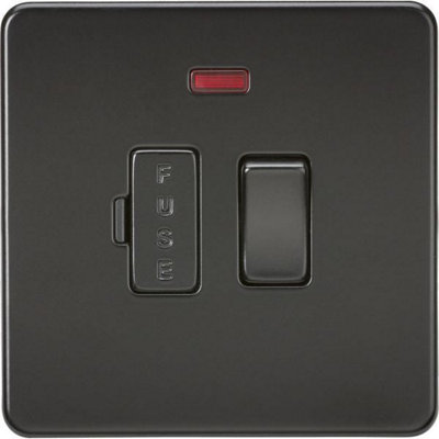 MLA Knightsbridge 13A Switched Fused Spur Unit With Neon Matt Black - SF6300NMBB