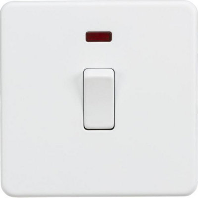 MLA Knightsbridge 20A 1 Gang DP Switch With Neon Matt White - SF8341NMW