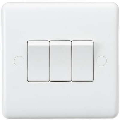 MLA Knightsbridge Curved Edge 10AX 3 Gang 2-Way Switch - CU4000