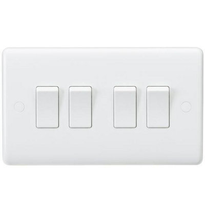 MLA Knightsbridge Curved Edge 10AX 4 Gang 2-Way Switch - CU4100