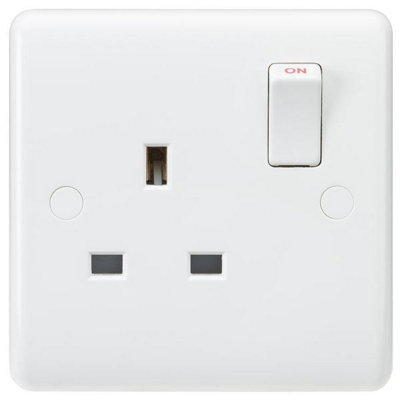 MLA Knightsbridge Curved Edge 13A 1 Gang Sp Socket - CU7000S