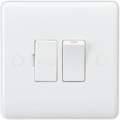 MLA Knightsbridge Curved Edge 13A Switched Fused Spur Unit Flex Outlet From Base