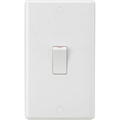 MLA Knightsbridge Curved Edge 45A 2 Gang DP Switch (White Rocker) - CU8332W