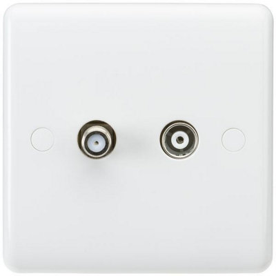 MLA Knightsbridge Curved Edge Coax TV And Sat TV Outlet - CU0140