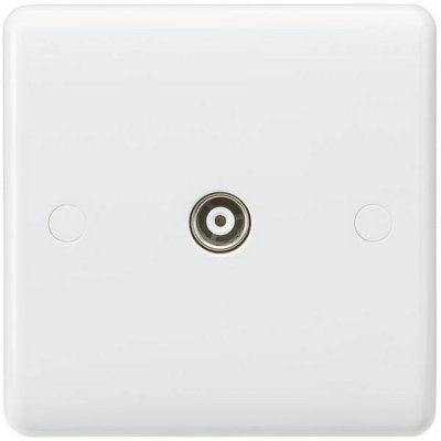 MLA Knightsbridge Curved Edge Coax TV Outlet (Isolated) - CU0120