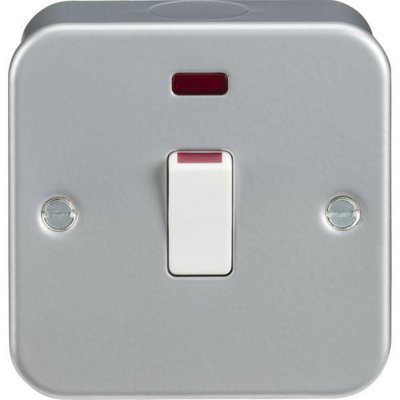 MLA Knightsbridge Metal Clad 20A 1 Gang DP Switch With Neon - M8341N