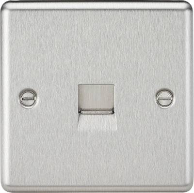 MLA Telephone Extension Outlet - Rounded Edge Brushed Chrome, CL74BC, 10