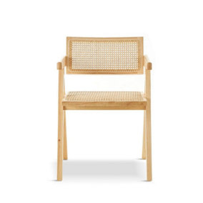 Mmilo Armchair (Pack of 2) - Wood/Rattan - L60 x W56 x H84 cm - Natural