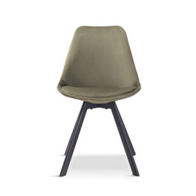 Mmilo Tulip Style Dining Chair (Pack of 4) - Velvet - L47 x W58 x H82 cm - Green