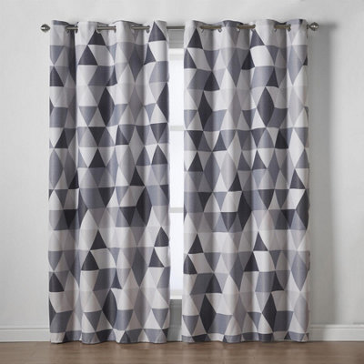 Mo 90" x 90" Charcoal (Ring Top Curtains) | DIY at B&Q