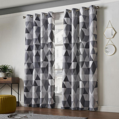 Mo Ring Top Curtains Charcoal 229cm x 229cm