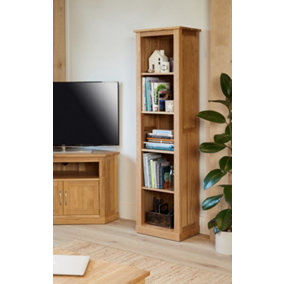 Mobel Oak 4 Shelf Narrow Bookcase