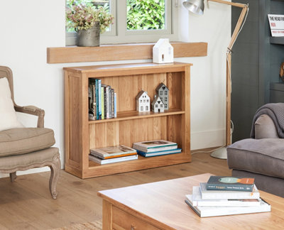 Mobel Oak Fixed Shelf Low Bookcase