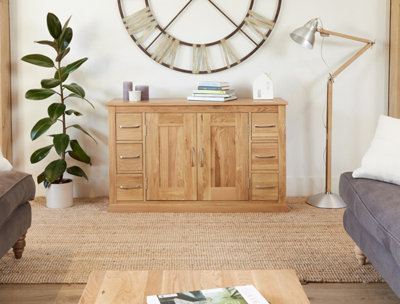 Mobel Oak Six Drawer Sideboard