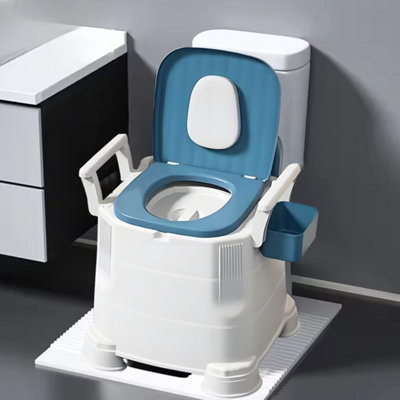 Mobile Adult Bedside Commode Odorless Toilet with Detachable Safety ...