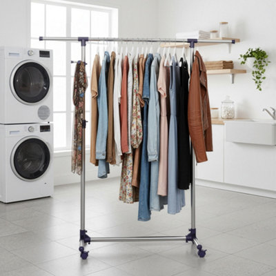 Mobile Clothes Rack with Casters, Rolling Clothing Rack, Height ...