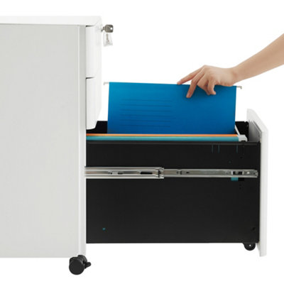 Mobile File Cabinet, Office Cabinet With Wheels And Lock, Pre-Assembled ...