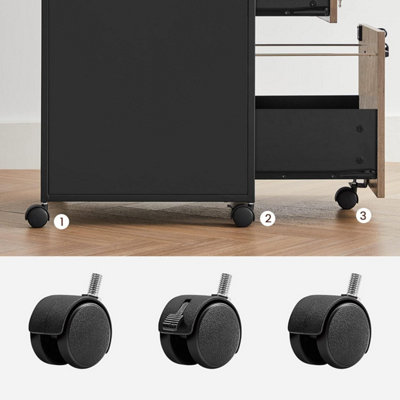 Mobile Filing Cabinet, Rolling Office Storage with 2 Lockable Drawers ...