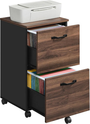 Mobile Filing Cabinet with Printer Stand and Two Drawers, Office ...