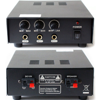 Mobile PA Vehicle 30W Amplifier Amp 12v DC Car Horn Public Canvasing Speaker