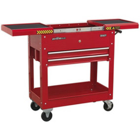 Mobile Tool & Parts Trolley - 770 x 370 x 830mm - Steel Construction - Red