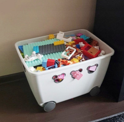 Mobile Toy Storage box Container Kids Room Cute Wheeled Rolling