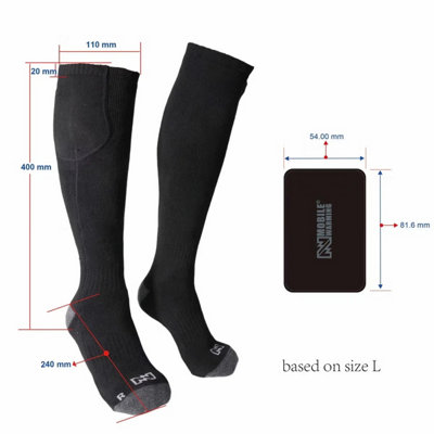 Mobile Warming Heated Socks Rechargeable Battery Thermal Winter Ski Medium