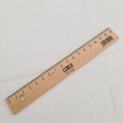 Mobius & Ruppert (M+R) 17cm Beechwood Ruler with Steel Edge - Untreated ...