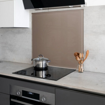 Mocha Brown Toughened Glass Kitchen Splashback - 1000mm x 1000mm