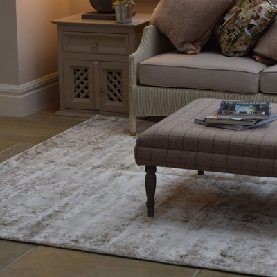 Mocha/Cloud Traditional Abstract , Floral Rug Easy to clean Living Room and Bedroom-160cm X 230cm