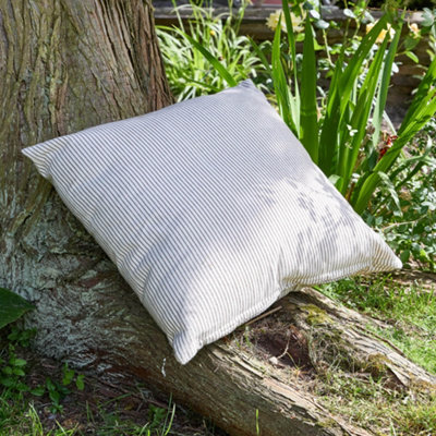 Mocha Cotton Ticking Stripe Indoor Outdoor Garden Chair Sofa Bench Cushion
