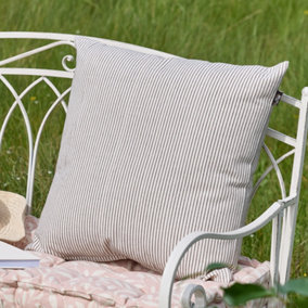 Mocha Cotton Ticking Stripe Indoor Outdoor Garden Furniture Chair Cushion
